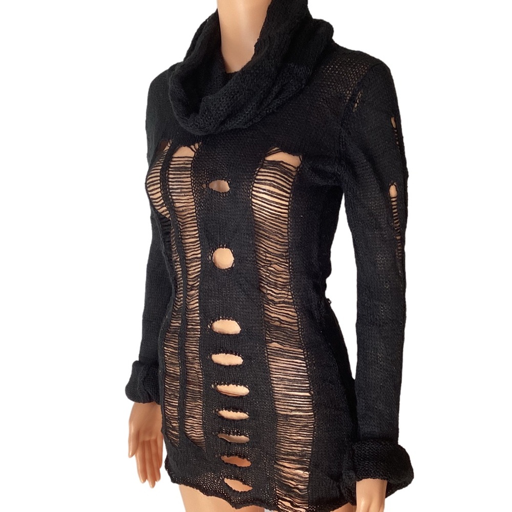 NWT Punk Rave Distressed Sweater - Picture 2 of 8